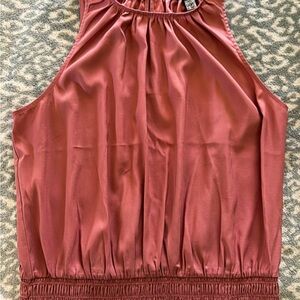 Express Pink Smocked Tank Top Relaxed Fit